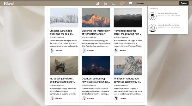 Waves! A social media platform advocating environmental awareness. Developed with MERN Stack.